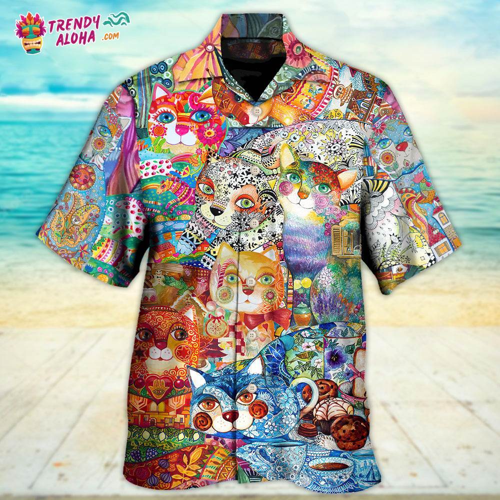 Cat All You Need Is Love And A Cat Hawaiian Shirt – Trendy Aloha