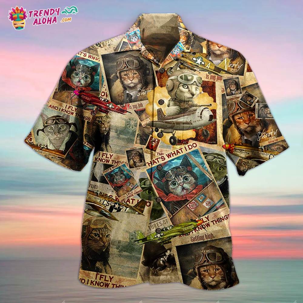 Cat Amazing Pilot Hawaiian Shirt – Trendy Aloha
