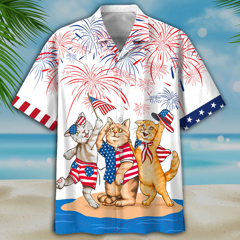 Cat American Shorthair Shirts – Independence Day Is Coming, Usa Patriotic Trendy Hawaiian Shirt