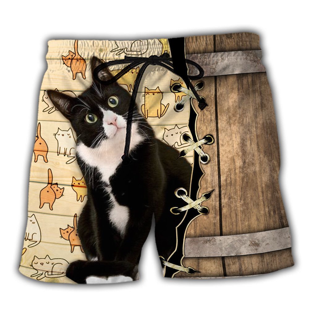 Cat Angels Without Wings Trendy Aloha Hawaiian Beach Shorts