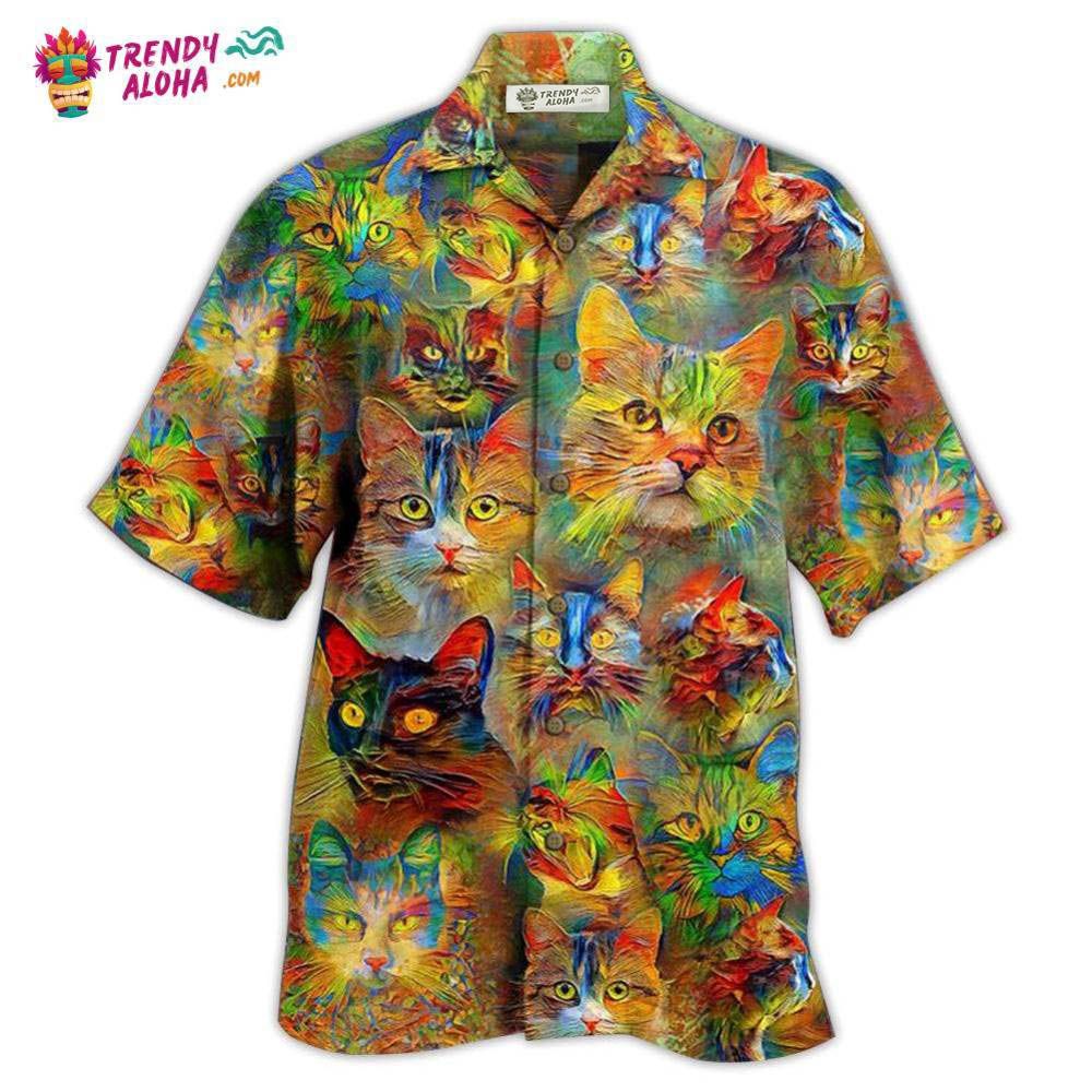 Cat Beautiful Colorful Painting Hawaiian Shirt – Trendy Aloha Cat Beautiful Colorful Painting Hawaiian Shirt – Trendy Aloha