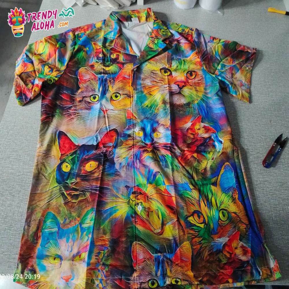 Cat Beautiful Colorful Painting Hawaiian Shirt – Trendy Aloha