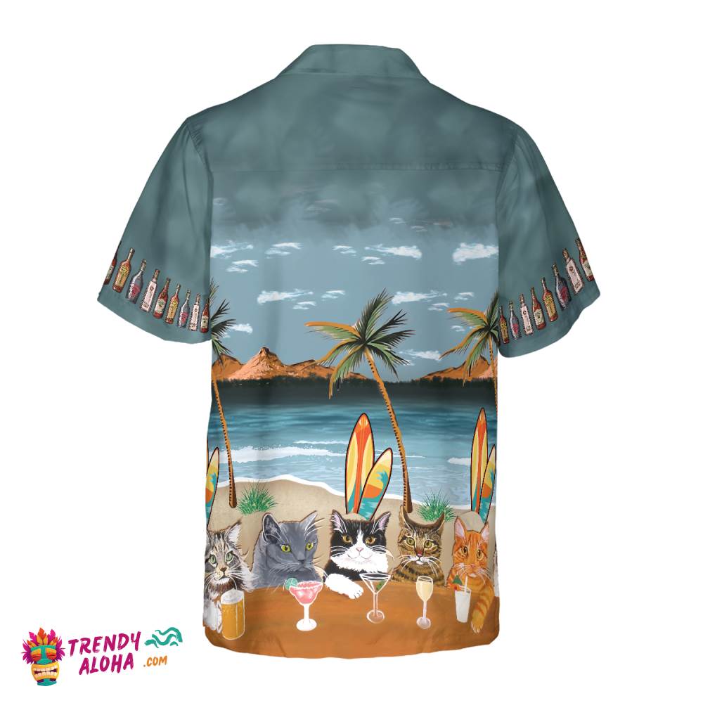 Cat Beer Alcohol Hawaiian Shirt