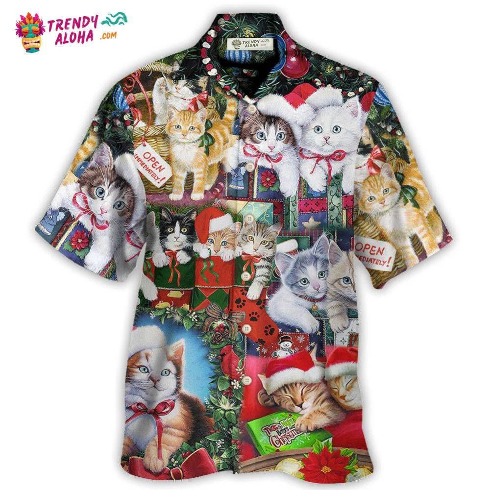Cat Christmas Tree Merry Xmas Hawaiian Shirt – Trendy Aloha Cat Christmas Tree Merry Xmas Hawaiian Shirt – Trendy Aloha