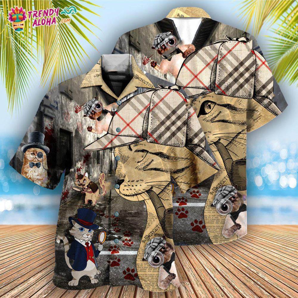 Cat Cool Master Detective Hawaiian Shirt – Trendy Aloha