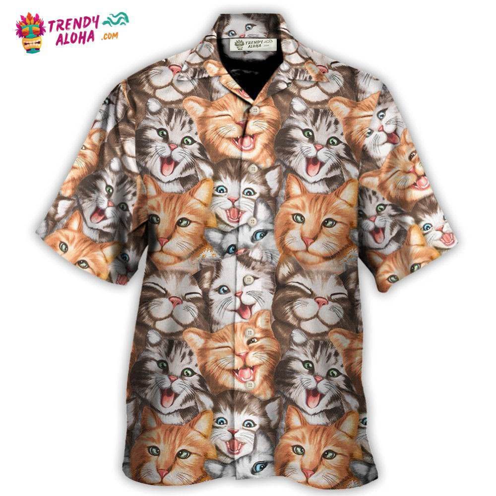 Cat Cute Happy Life With Funny Little Cat Hawaiian Shirt – Trendy Aloha Cat Cute Happy Life With Funny Little Cat Hawaiian Shirt – Trendy Aloha