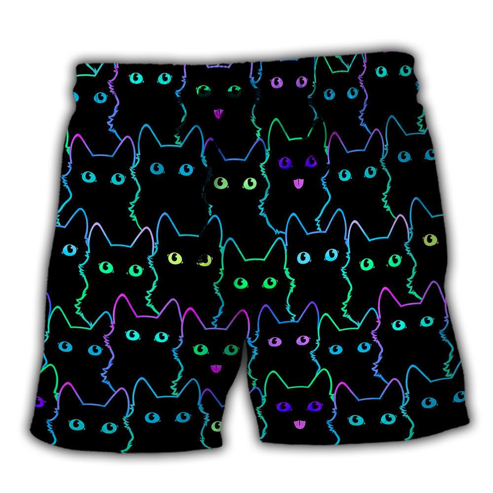 Cat Cute Little Trendy Aloha Hawaiian Beach Shorts