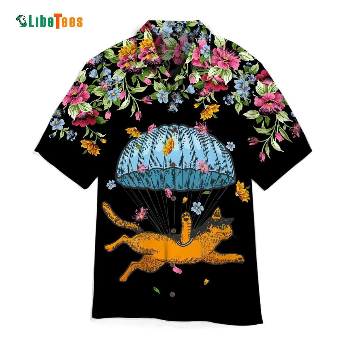 Cat Diver Floral Love Skydiving, Cat Trendy Hawaiian Shirt Perfect Gifts For Your Loved Ones