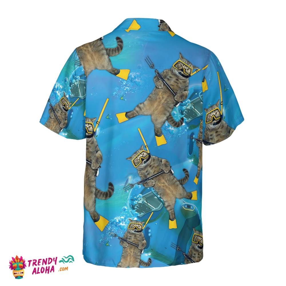 Cat Diver Hawaiian Shirt