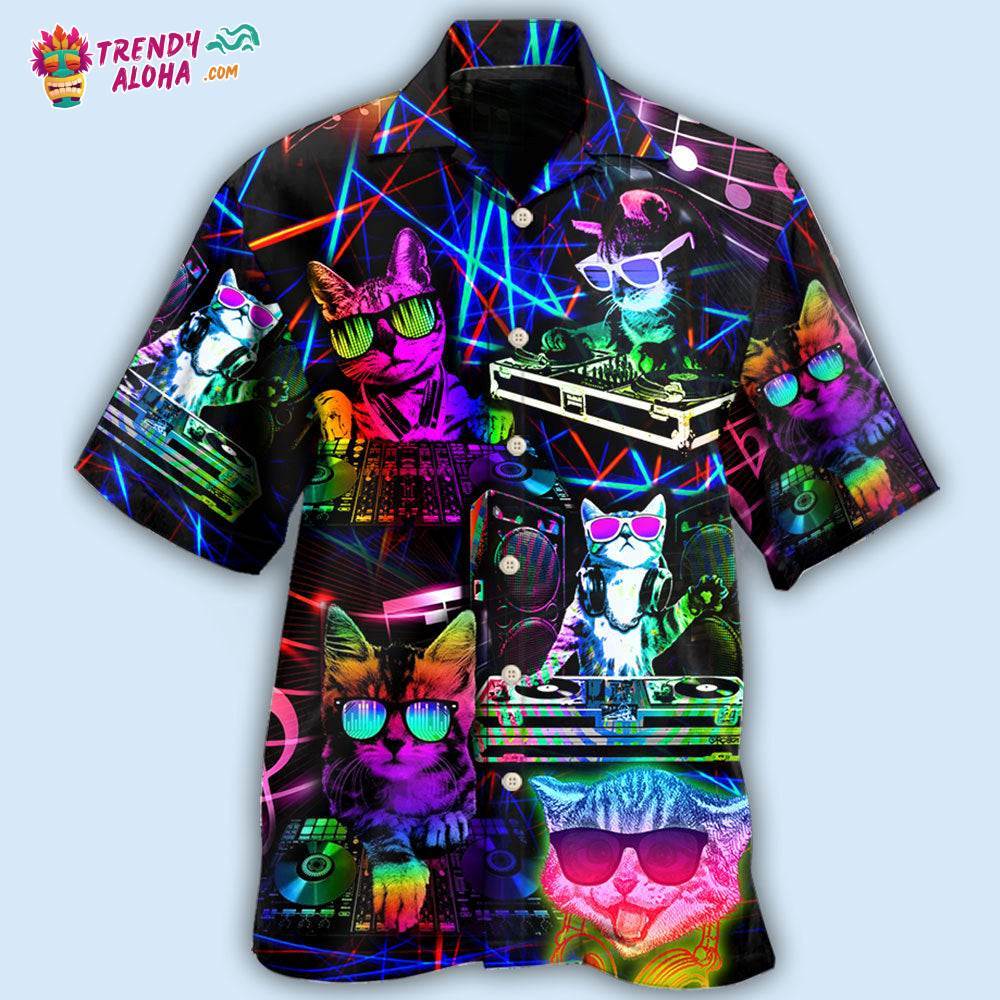 Cat Dj Cool Life Hawaiian Shirt – Trendy Aloha