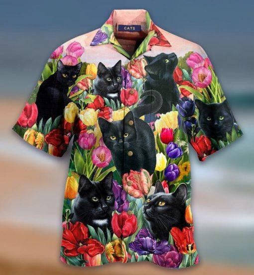 Cat Dream And Tulip Garden Trendy Hawaiian Shirt