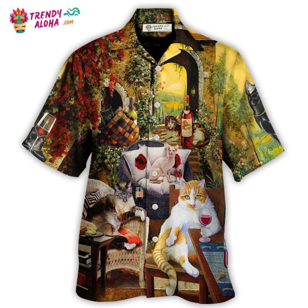 Cat Drink Wine And Judge Hawaiian Shirt – Trendy Aloha Cat Drink Wine And Judge Hawaiian Shirt – Trendy Aloha