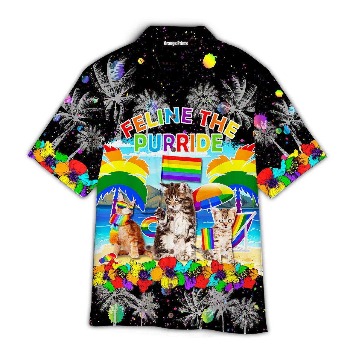 Cat Feline The Purride Happy Lgbt Aloha Hawaiian Shirts For Men & For Women |