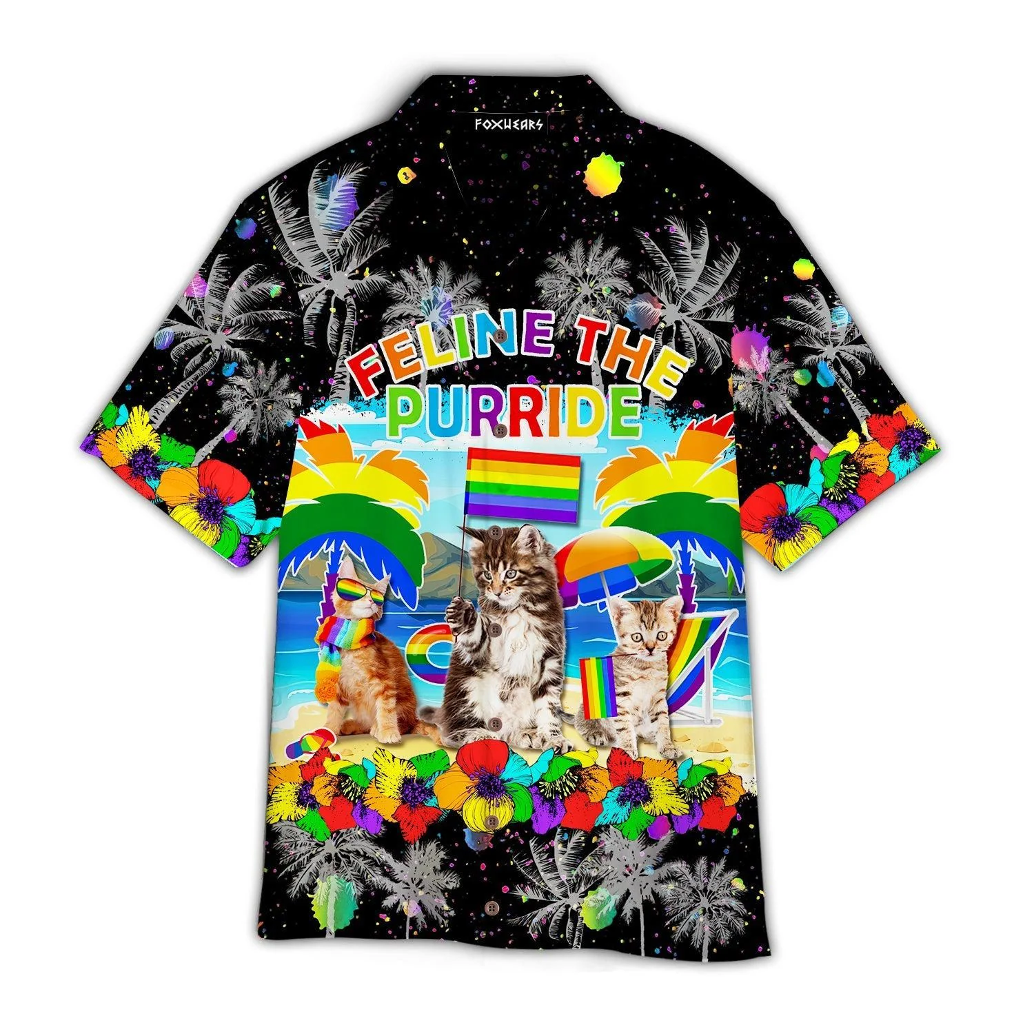 Cat Feline The Purride Happy Lgbt Trendy Hawaiian Shirt