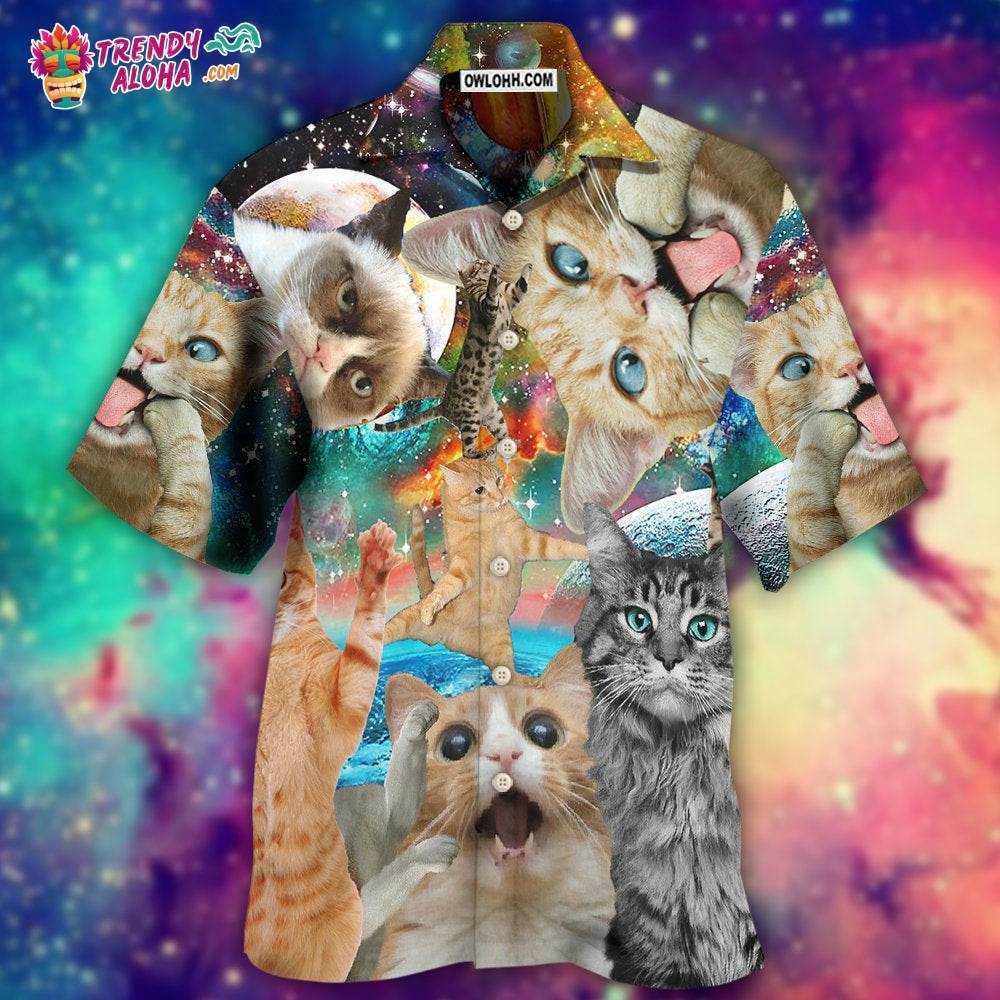 Cat Funny Amazing Galaxy Hawaiian Shirt – Trendy Aloha