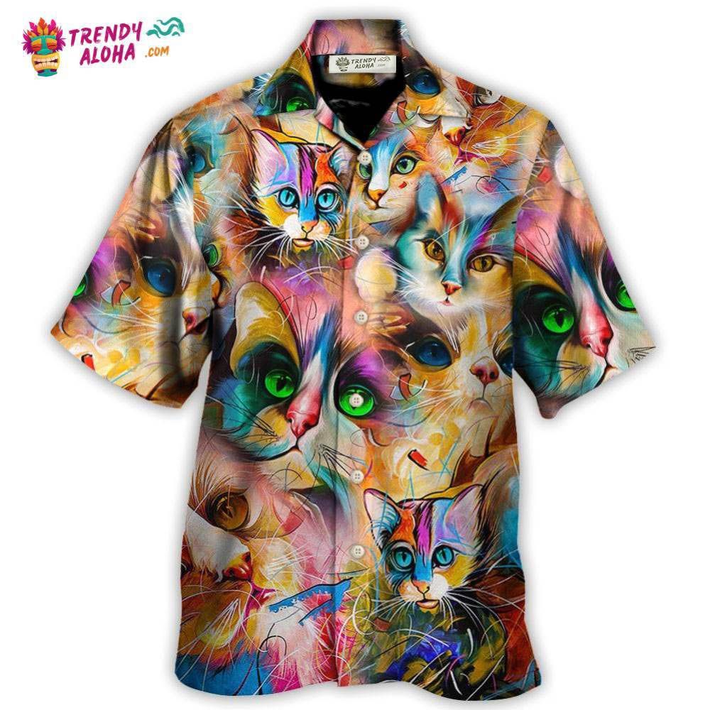 Cat Funny Art Lover Cat Colorful Mixer Style Hawaiian Shirt – Trendy Aloha Cat Funny Art Lover Cat Colorful Mixer Style Hawaiian Shirt – Trendy Aloha