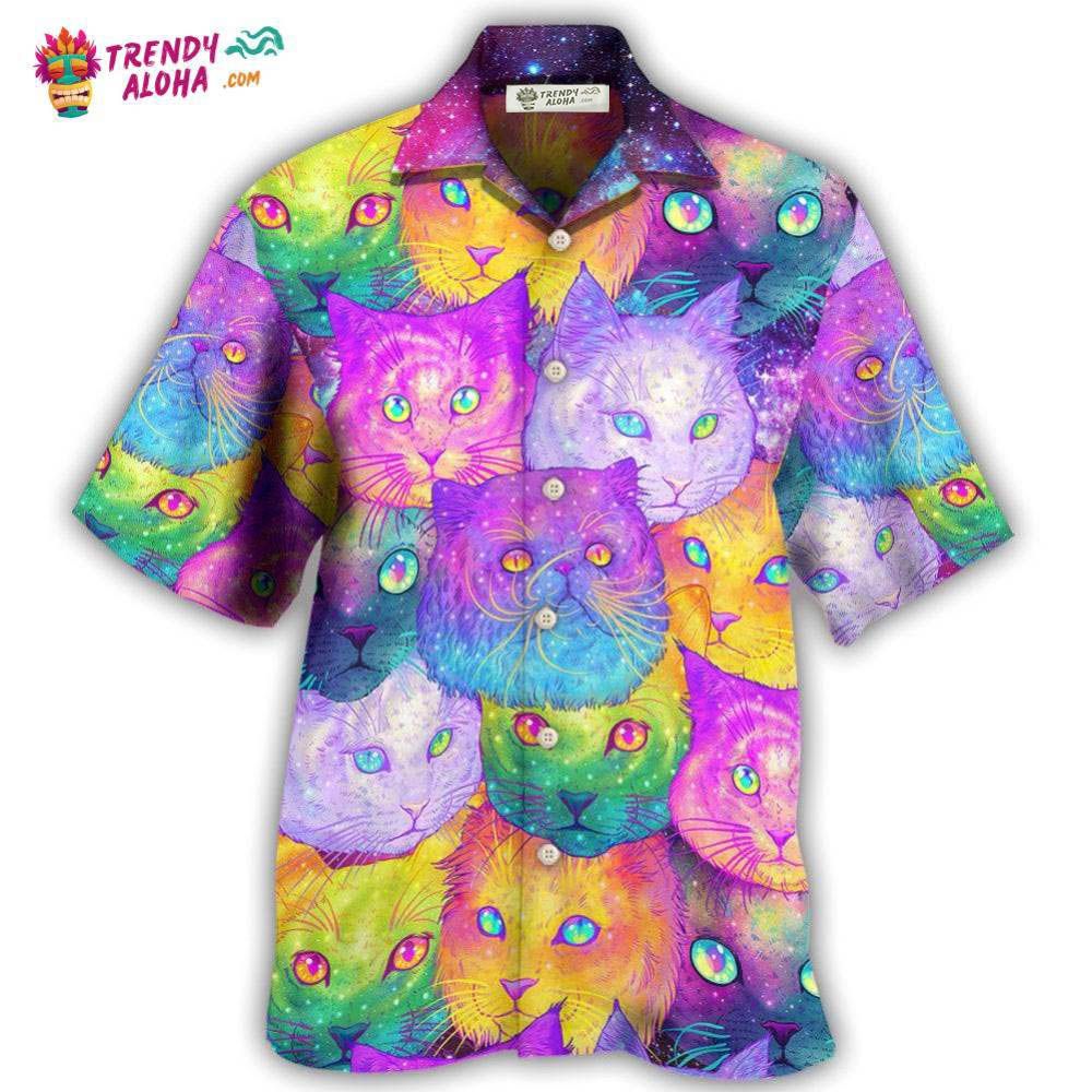 Cat Galaxy Colorful Cool Style Hawaiian Shirt – Trendy Aloha Cat Galaxy Colorful Cool Style Hawaiian Shirt – Trendy Aloha