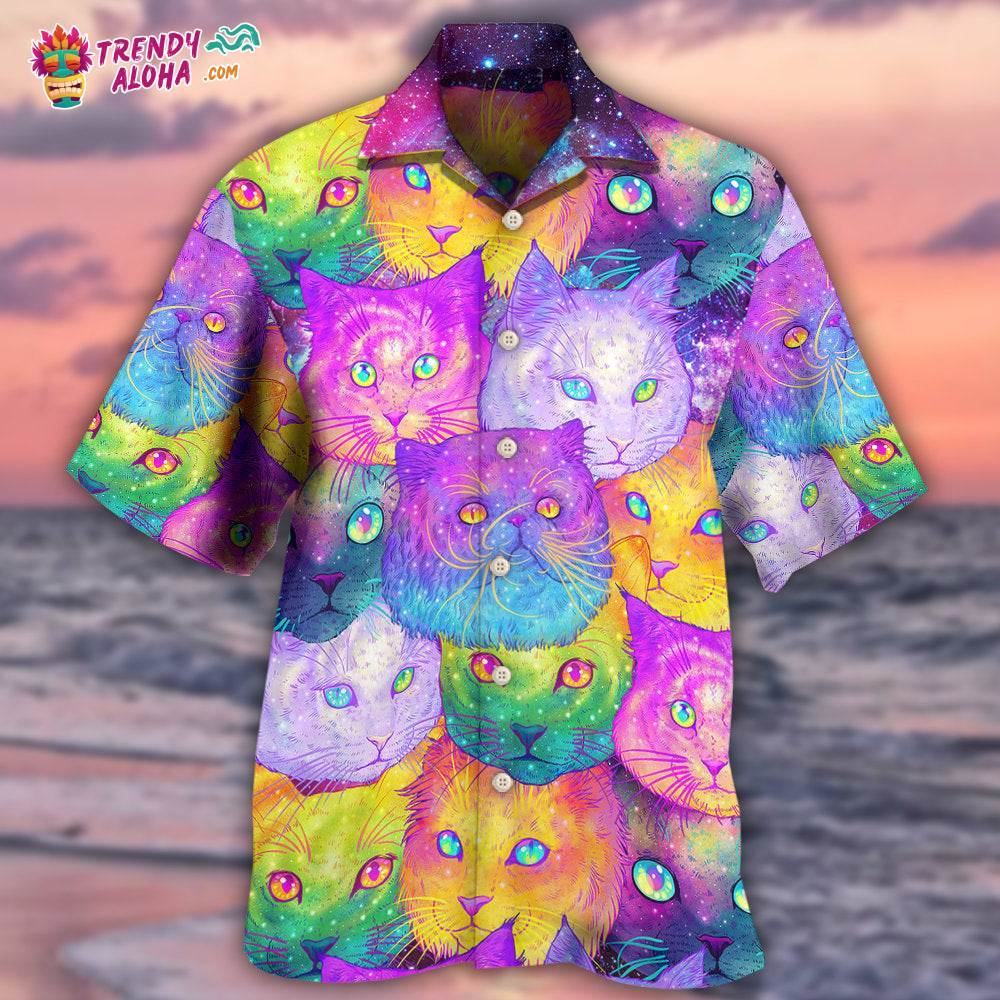 Cat Galaxy Colorful Cool Style Hawaiian Shirt – Trendy Aloha
