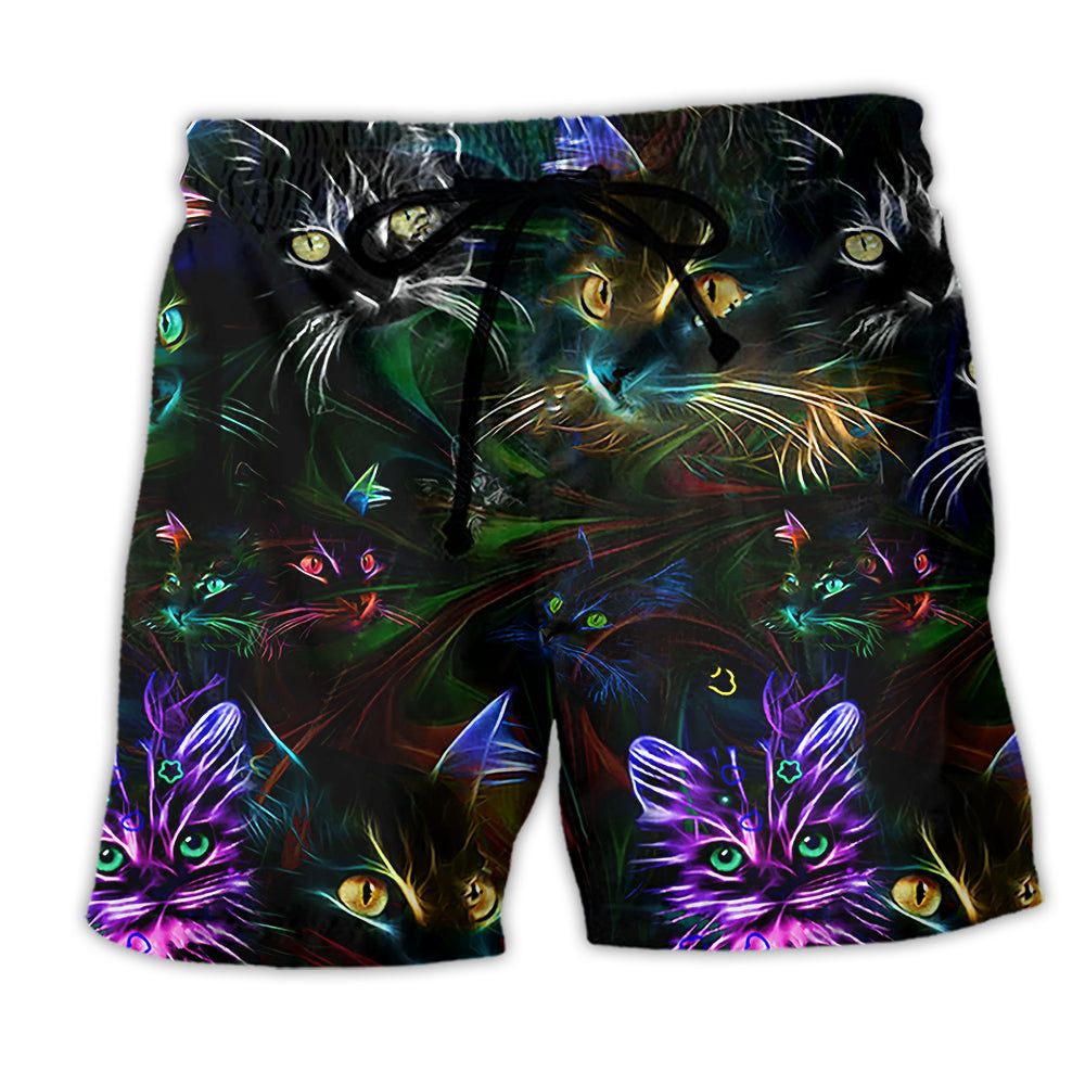 Cat Hair Don’t Care Trendy Aloha Hawaiian Beach Shorts
