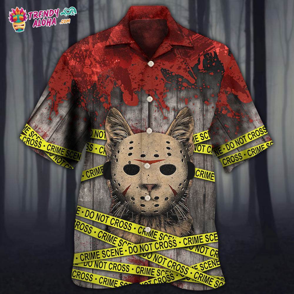 Cat Halloween Horror Cat Hawaiian Shirt – Trendy Aloha