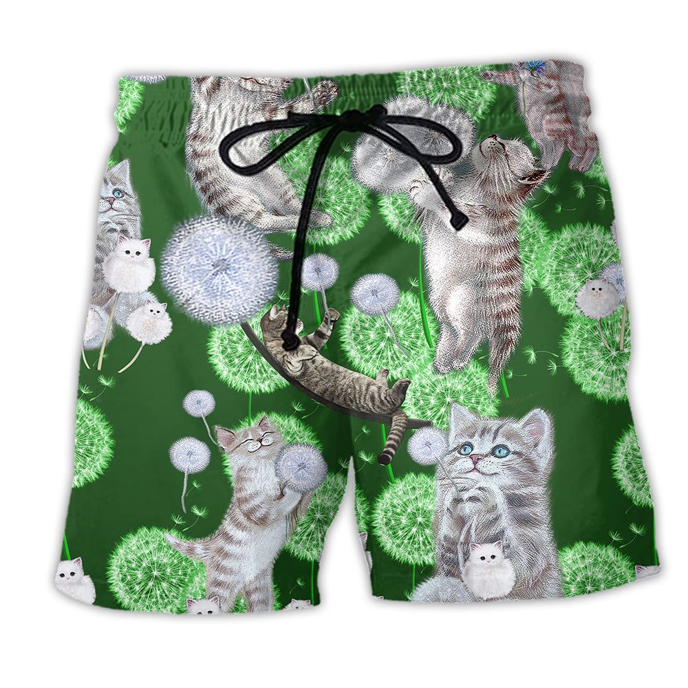 Cat Happiness Love Dream Trendy Aloha Hawaiian Beach Shorts
