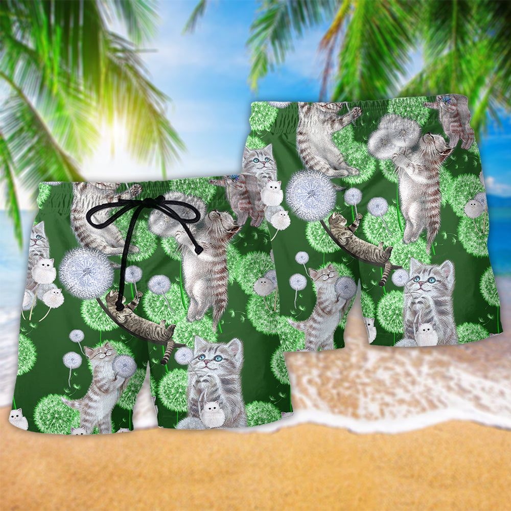 Cat Happiness Love Dream Trendy Aloha Hawaiian Beach Shorts
