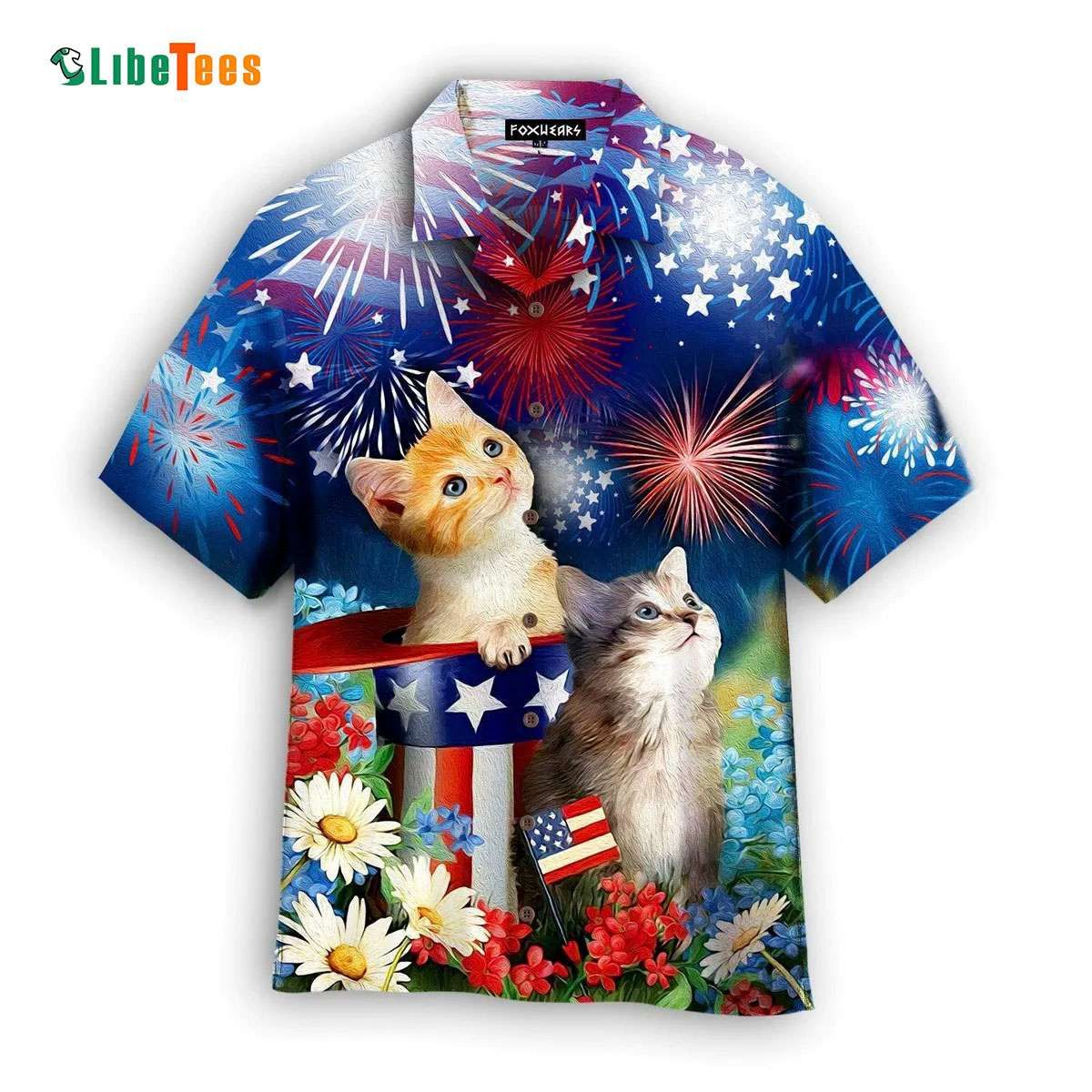 Cat Happy 4Th Of July, Cat Trendy Hawaiian Shirt Perfect Gifts For Your Loved Ones