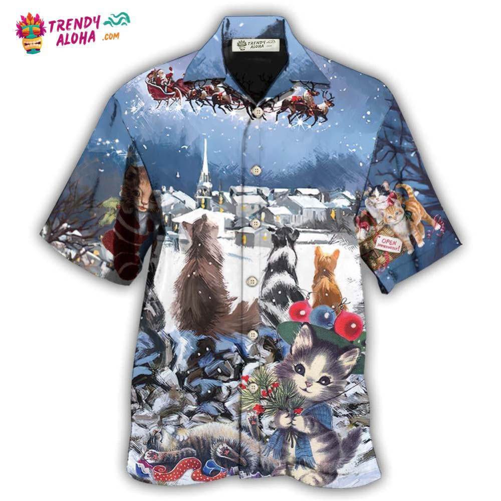 Cat Hope Chrismas Night Hawaiian Shirt – Trendy Aloha Cat Hope Chrismas Night Hawaiian Shirt – Trendy Aloha