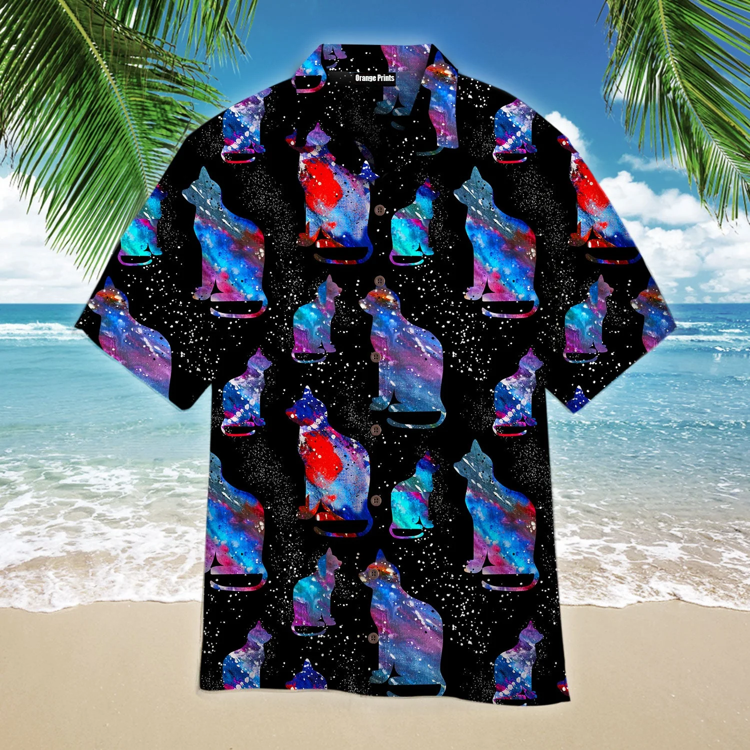 Cat In The Galaxy Trendy Hawaiian Shirt For Aloha Shirt