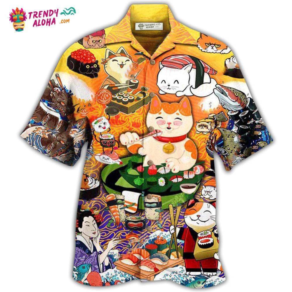Cat Keep Calm And Eat Sushi Hawaiian Shirt – Trendy Aloha Cat Keep Calm And Eat Sushi Hawaiian Shirt – Trendy Aloha
