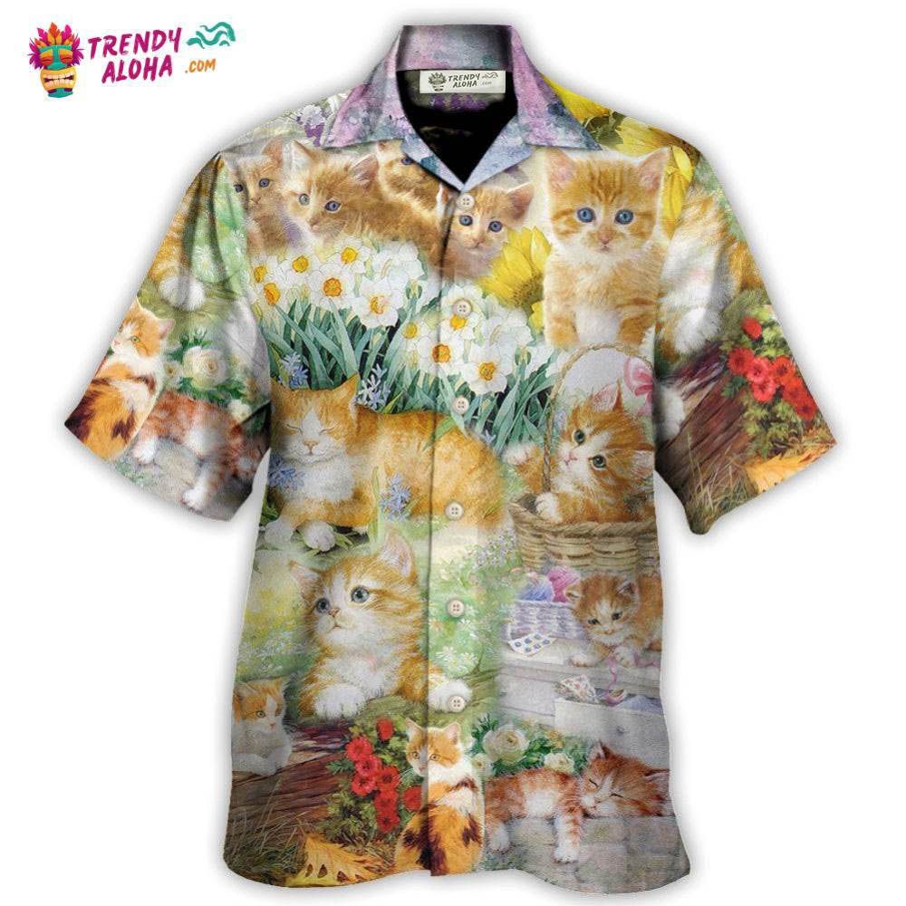 Cat Kitty Lover Art Hawaiian Shirt – Trendy Aloha Cat Kitty Lover Art Hawaiian Shirt – Trendy Aloha