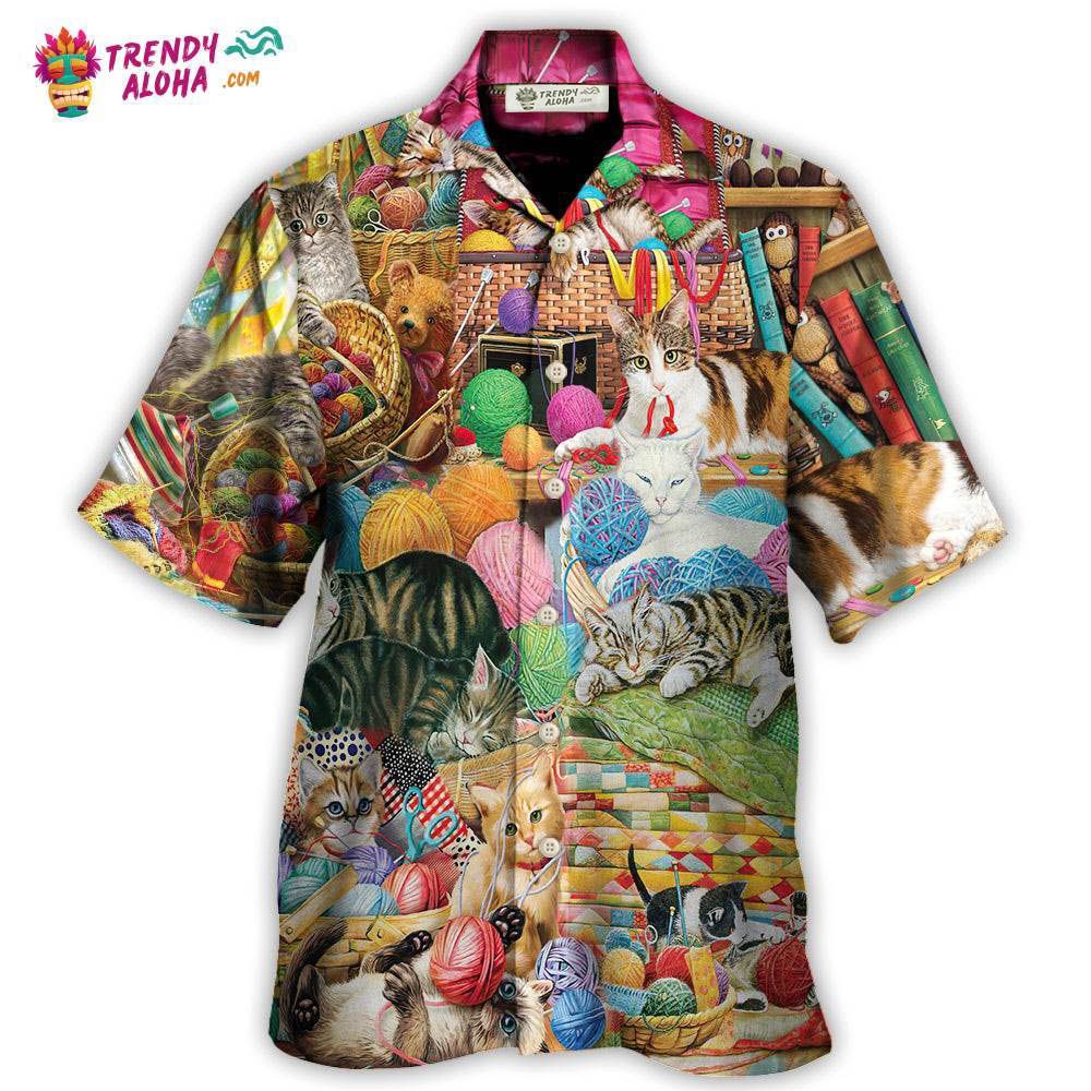 Cat Knitting Is Kinda My Thing Hawaiian Shirt – Trendy Aloha Cat Knitting Is Kinda My Thing Hawaiian Shirt – Trendy Aloha