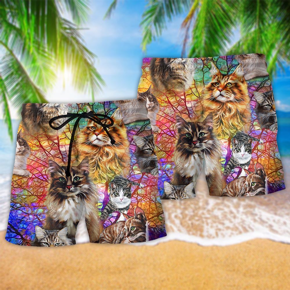 Cat Life Is Better With Cats Trendy Aloha Hawaiian Beach Shorts