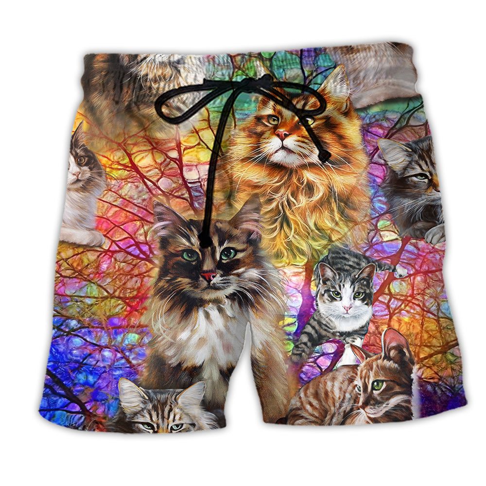 Cat Life Is Better With Cats Trendy Aloha Hawaiian Beach Shorts