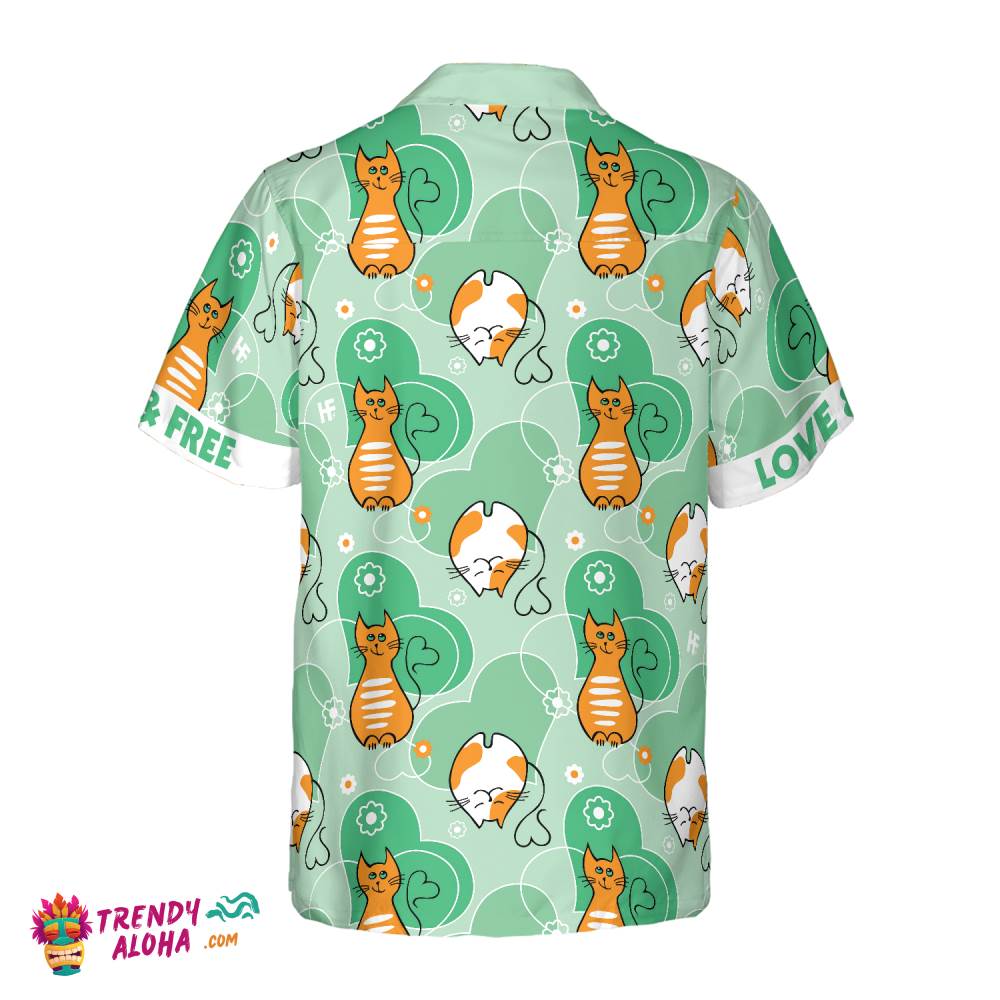 Cat Love And Free Hawaiian Shirt