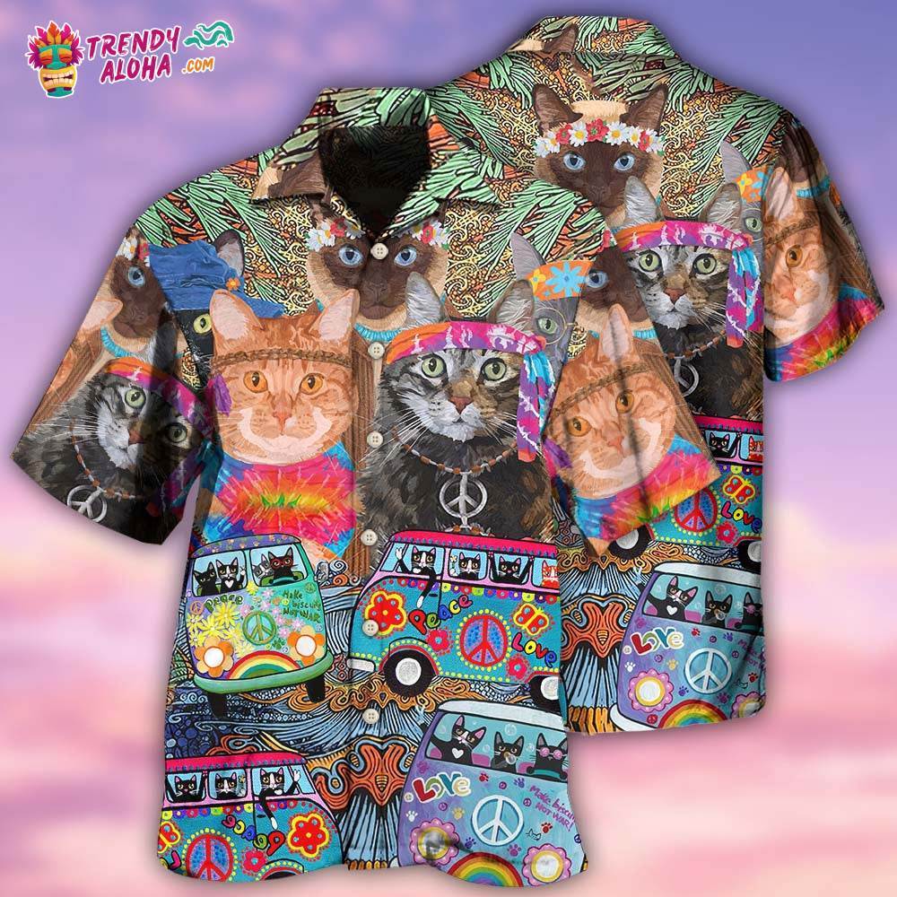 Cat Love Life In Bus Hawaiian Shirt – Trendy Aloha