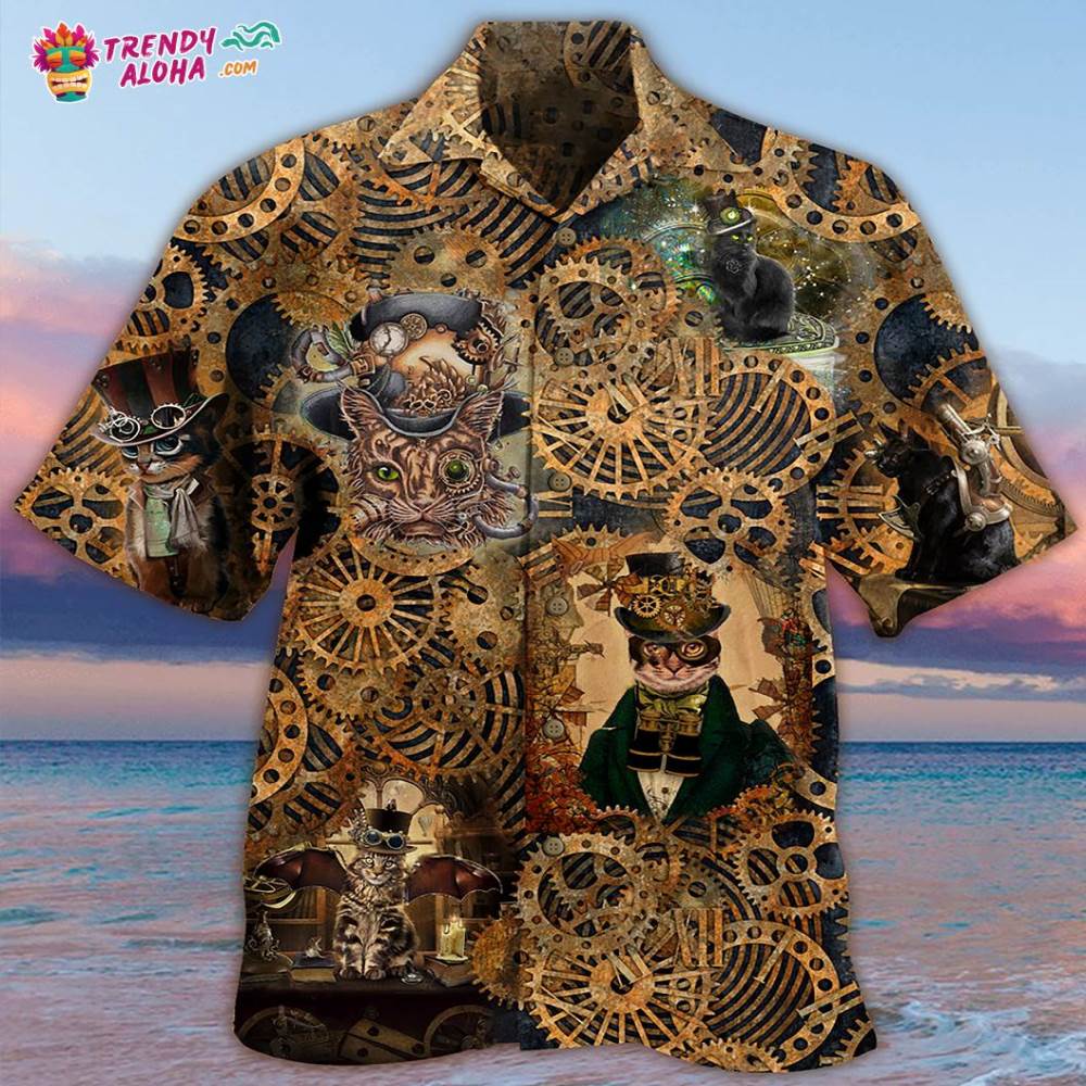 Cat Love Machine Vintage Hawaiian Shirt – Trendy Aloha
