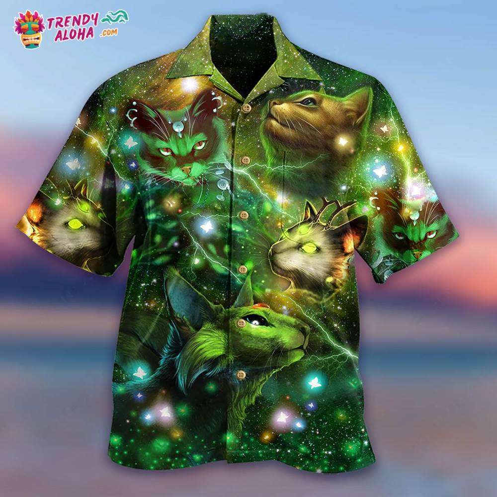 Cat Love Night And Star Mysterious Hawaiian Shirt – Trendy Aloha