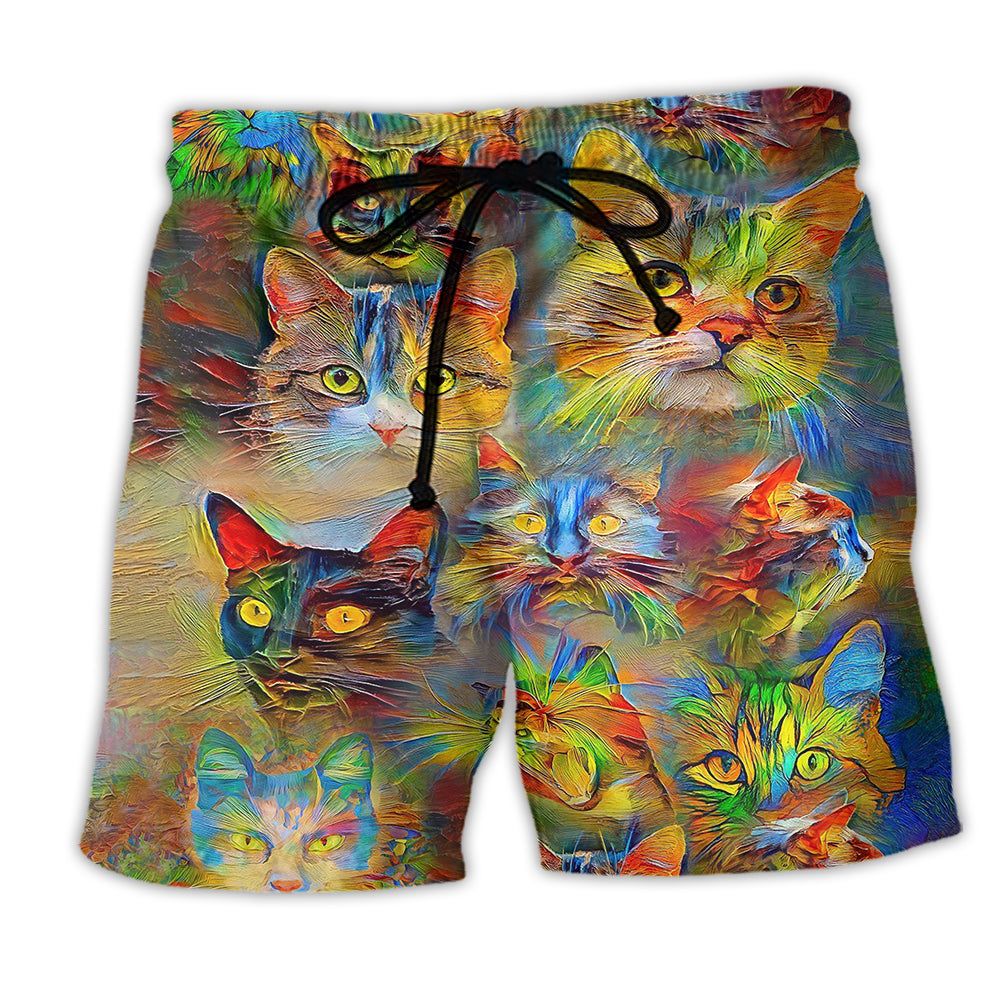 Cat Lovely Amazing Cats Trendy Aloha Hawaiian Beach Shorts