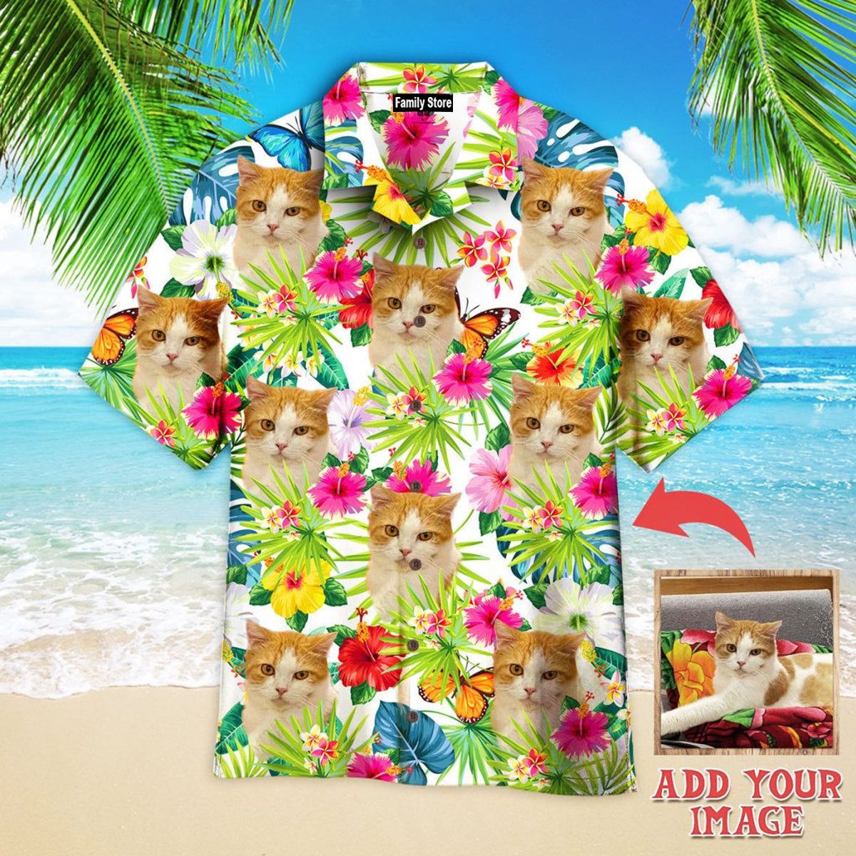 Cat Lovely Cat In My Heart Custom Hawaiian Shirt