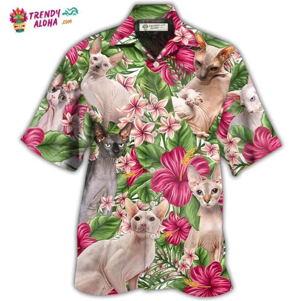 Cat Lovely Sphynx Cat Tropical Floral Hawaiian Shirt – Trendy Aloha Cat Lovely Sphynx Cat Tropical Floral Hawaiian Shirt – Trendy Aloha