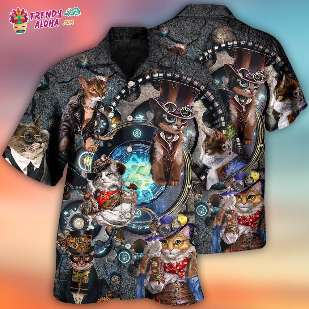 Cat Mechanic Cool Style Hawaiian Shirt – Trendy Aloha
