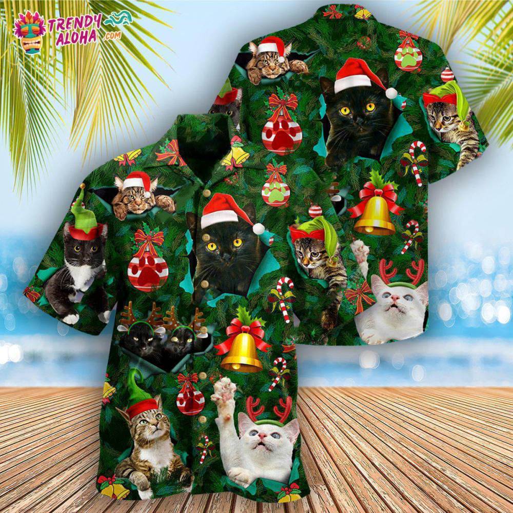 Cat Meowy Christmas Hawaiian Shirt – Trendy Aloha
