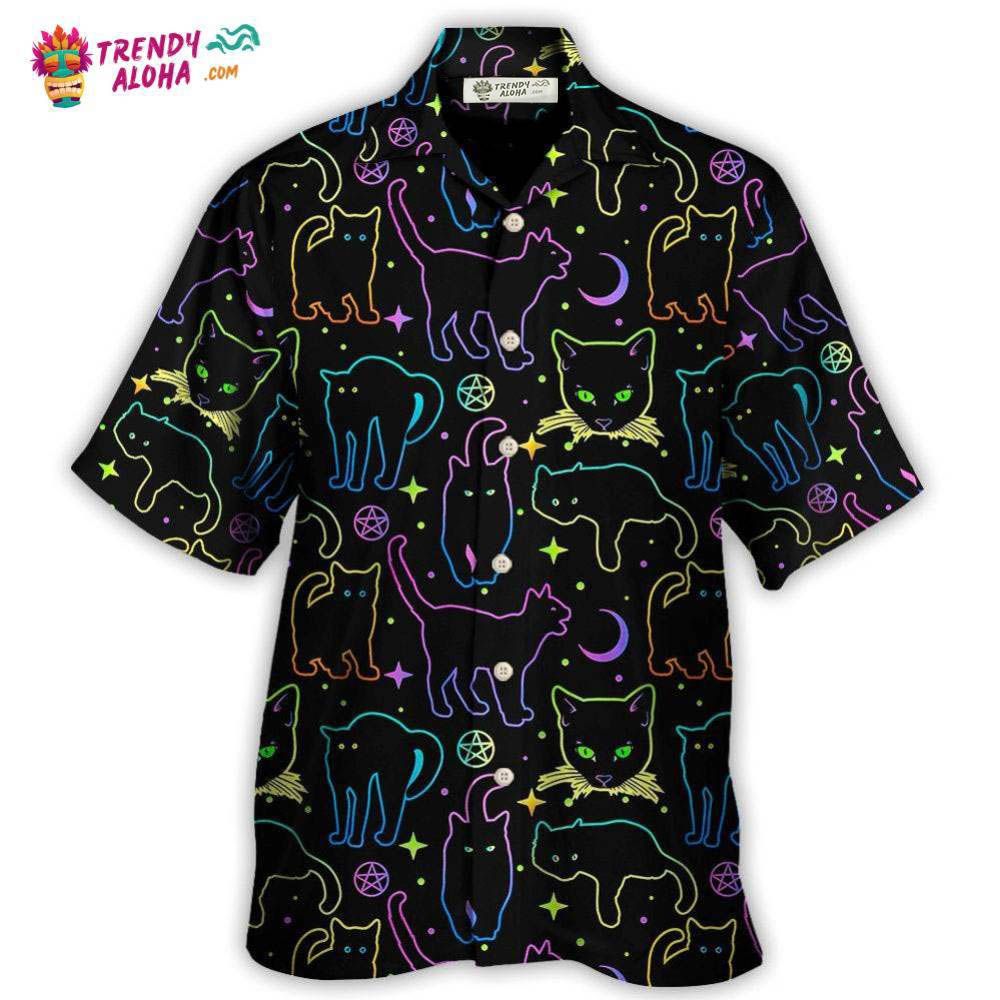 Cat Neon Colorful Playing With Kitten Magical Hawaiian Shirt – Trendy Aloha Cat Neon Colorful Playing With Kitten Magical Hawaiian Shirt – Trendy Aloha