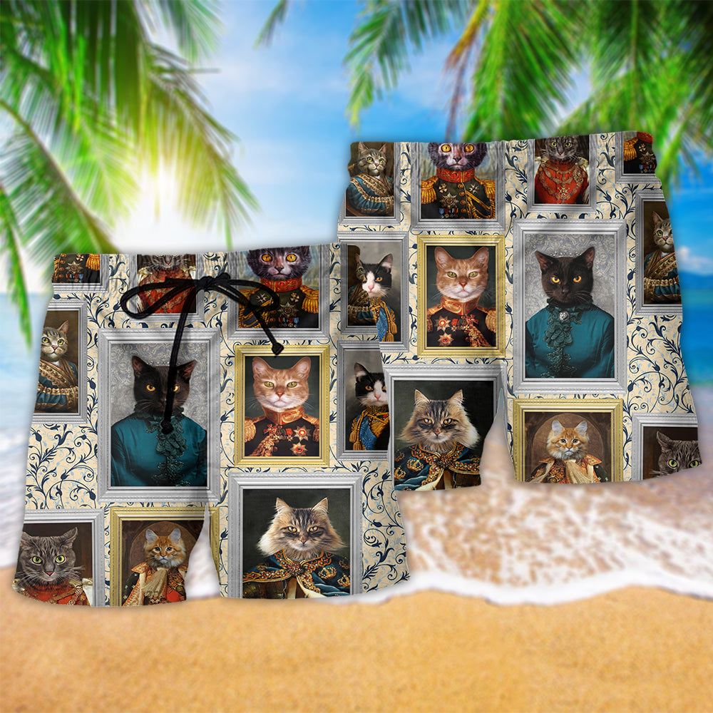 Cat Noble Aristocrat Be Good Trendy Aloha Hawaiian Beach Shorts