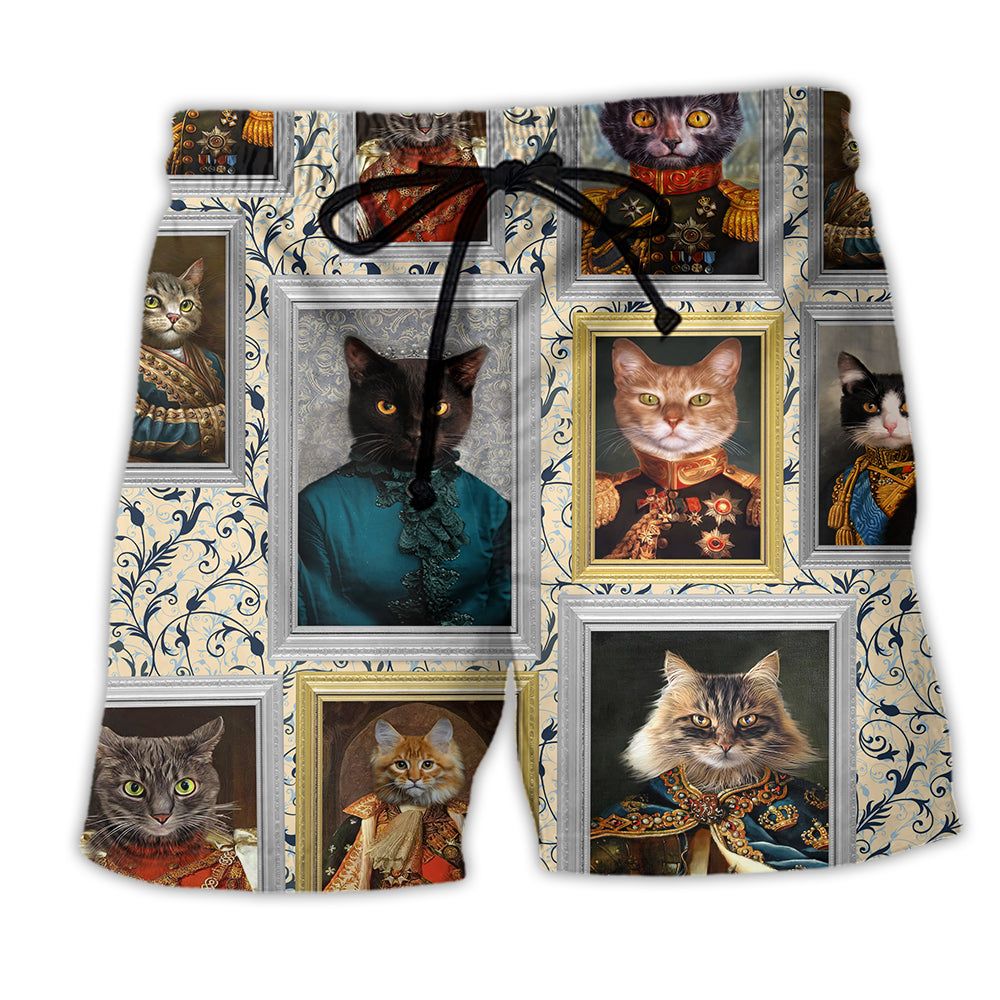 Cat Noble Aristocrat Be Good Trendy Aloha Hawaiian Beach Shorts