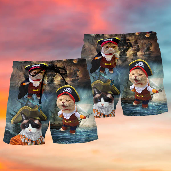 Cat Pirate 3D Hawaiian Shirt Perfect For Animal Lovers