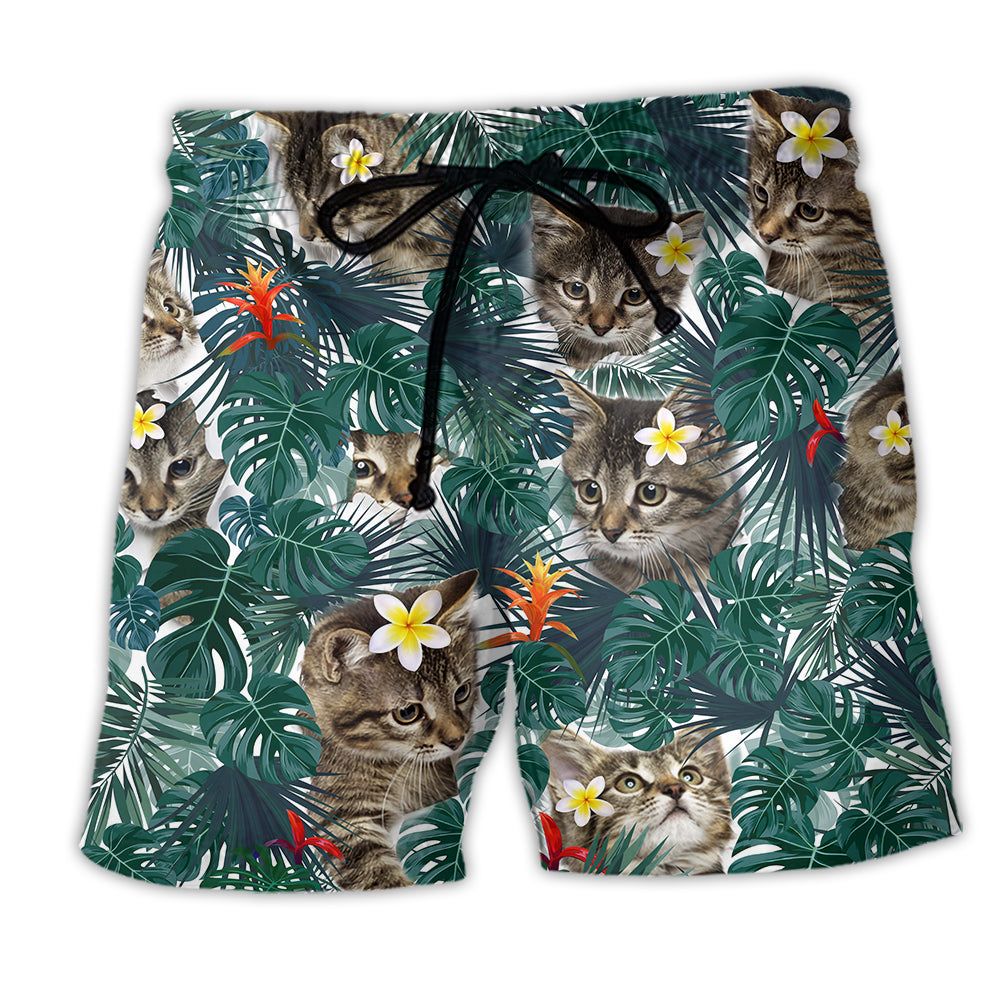 Cat Powered By Cat Sand Hawaii Tropical Trendy Aloha Hawaiian Beach Shorts Cat Powered By Cat Sand Hawaii Tropical Trendy Aloha Hawaiian Beach Shorts