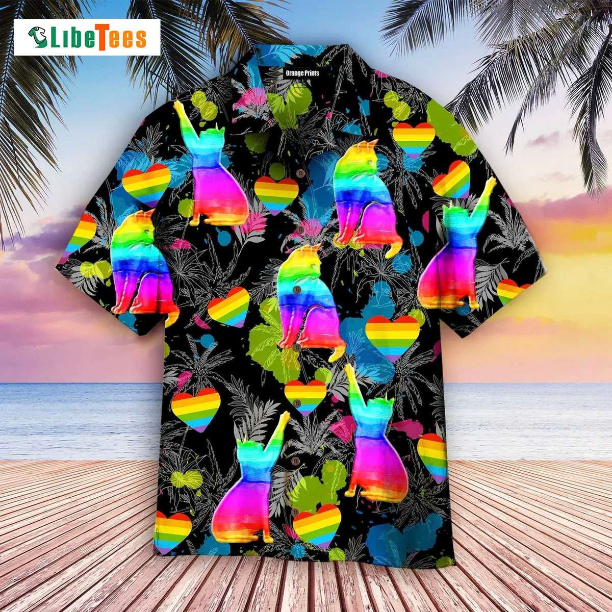 Cat Pride Inspired Hawaiian Shirt Celebrating LGBT Month