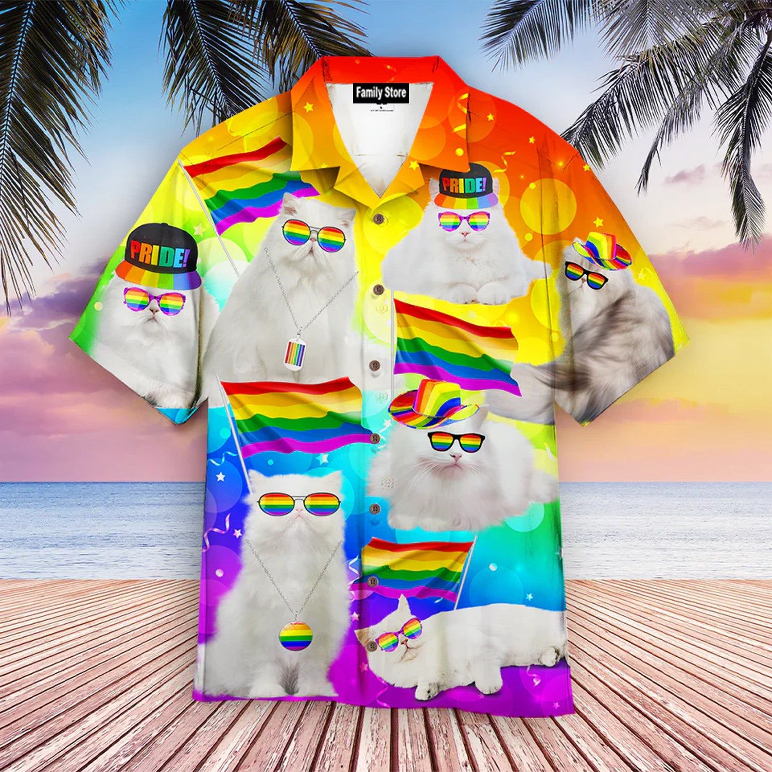 Cat Pride Lgbt Hawaiian Shirt